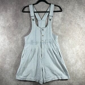 Vintage Pinot Noir Romper Women 7 Blue White Striped Sleeveless Button Front 80s